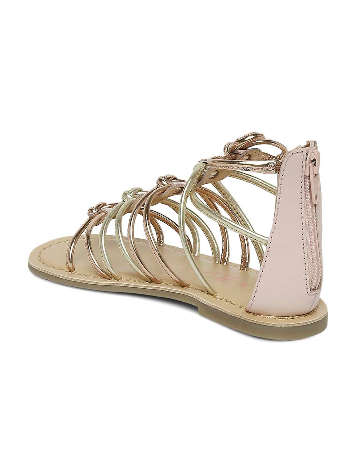 Aria Nica Kids Rose Gold Ankle Strap Sandals