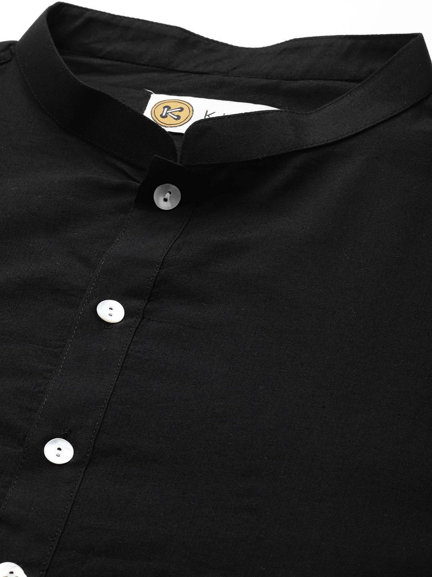 KISAH PLUS Black Regular Fit Printed Kurta Set With Jacket