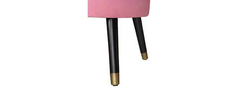 Mid-Century Modern Ottoman Stool Pink Faux Suede - Breighton Home