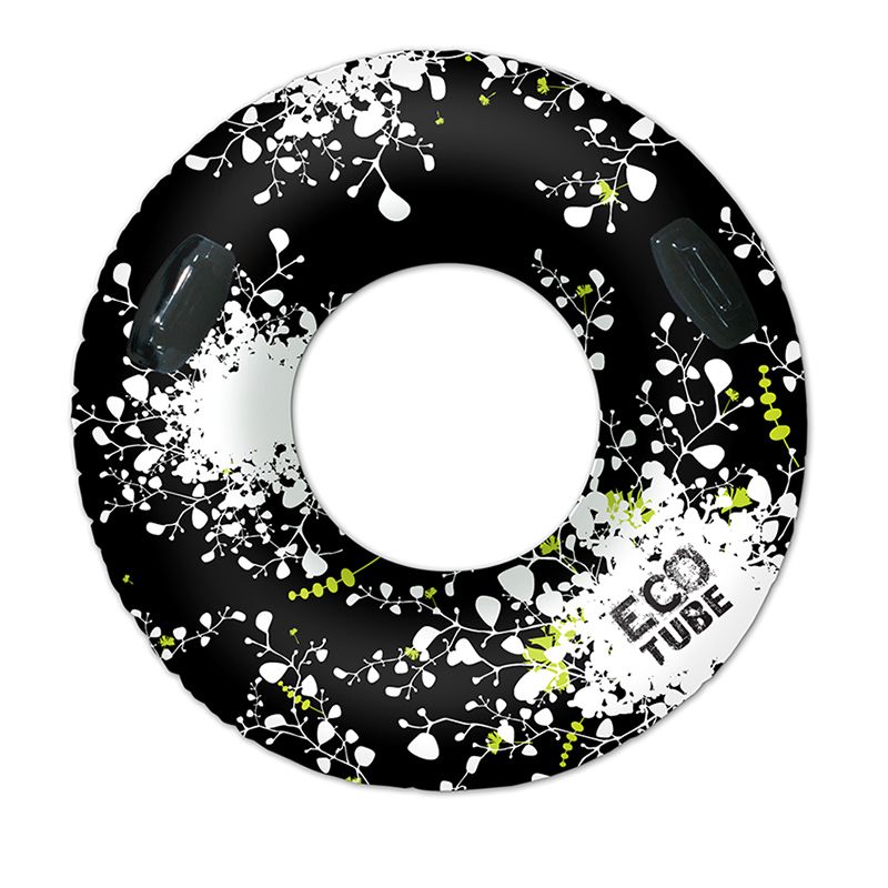 Swim Central 48" Inflatable 1-Person Reprocessed Vinyl Swimming Pool Inner Tube - Black/White