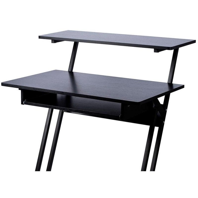 Monoprice Recording Studio Desk with Raised Platform and Keyboard Tray, Studio Workstation, Stable & Lightweight, For Home Studio - Stage Right Series