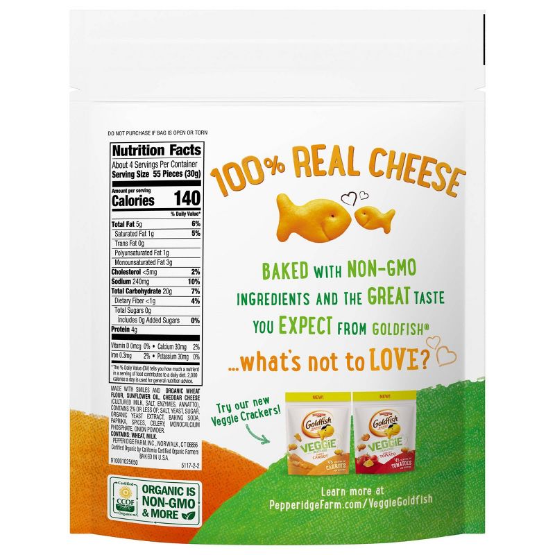 Goldfish Made with Organic Wheat Cheddar Crackers - 4oz.