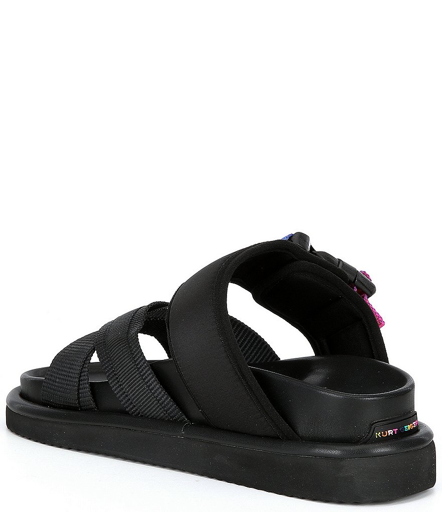 Kurt Geiger London Orson Rainbow Detail Adjustable Cross Wedge Sandals