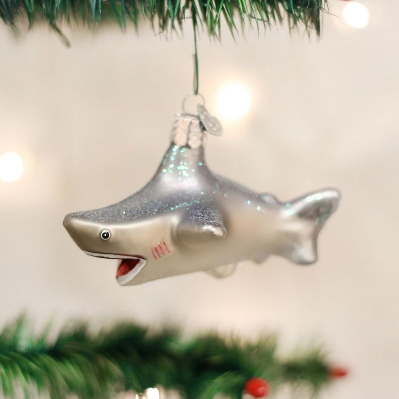 Old World Christmas 2.25" Shark Ornament Attack Teeth Ocean  -  Tree Ornaments