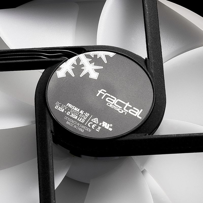 Fractal Design Prisma AL-12 PWM Cooling Fan - 85.7 CFM - 32.7 dB(A) Noise - LLS Bearing - 4-pin - RGB LED - Rubber - 11.4 Year Life