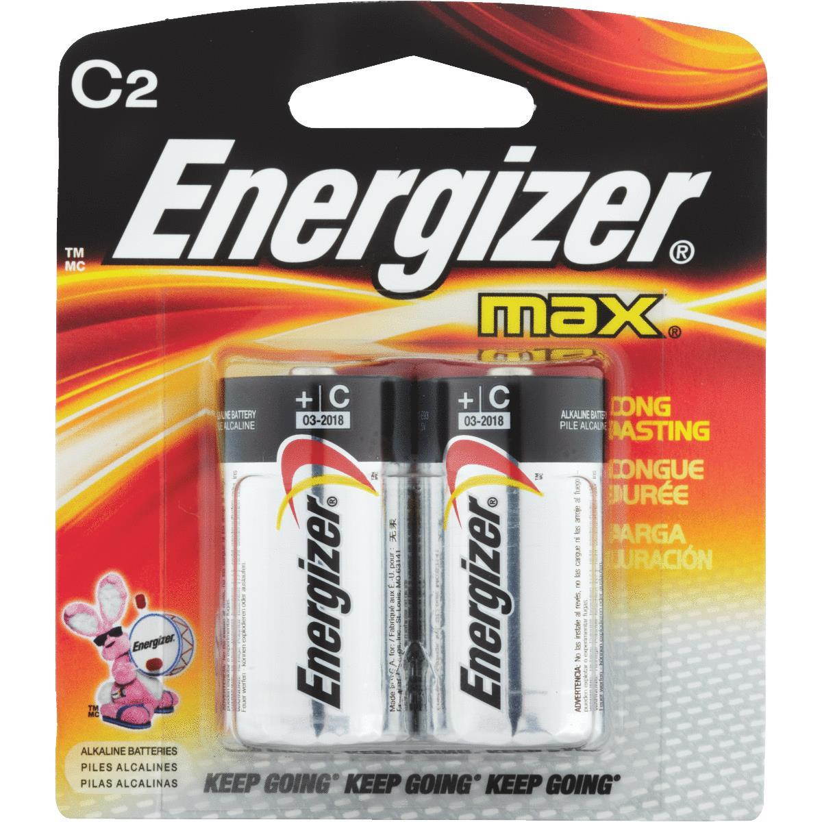 ENERGIZER Max Plus POWERSEAL 8350mAh 1.5V Size C Alkaline Battery, 2-pack