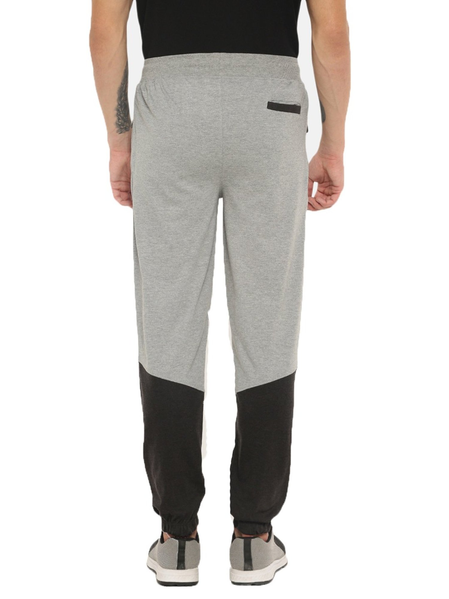 Dollar Grey Regular Fit Colour Block Joggers