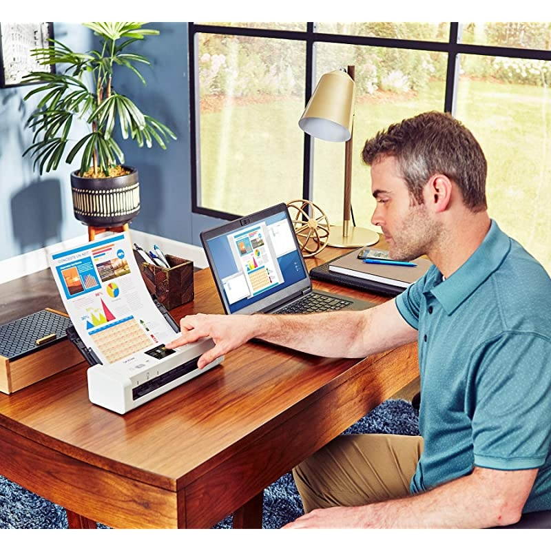 Wireless Compact Desktop Scanner, ADS-1700W, Fast Scan Speeds, Easy-to-Use, Ideal for Home, Office or On-The-Go Professionals (Renewed)