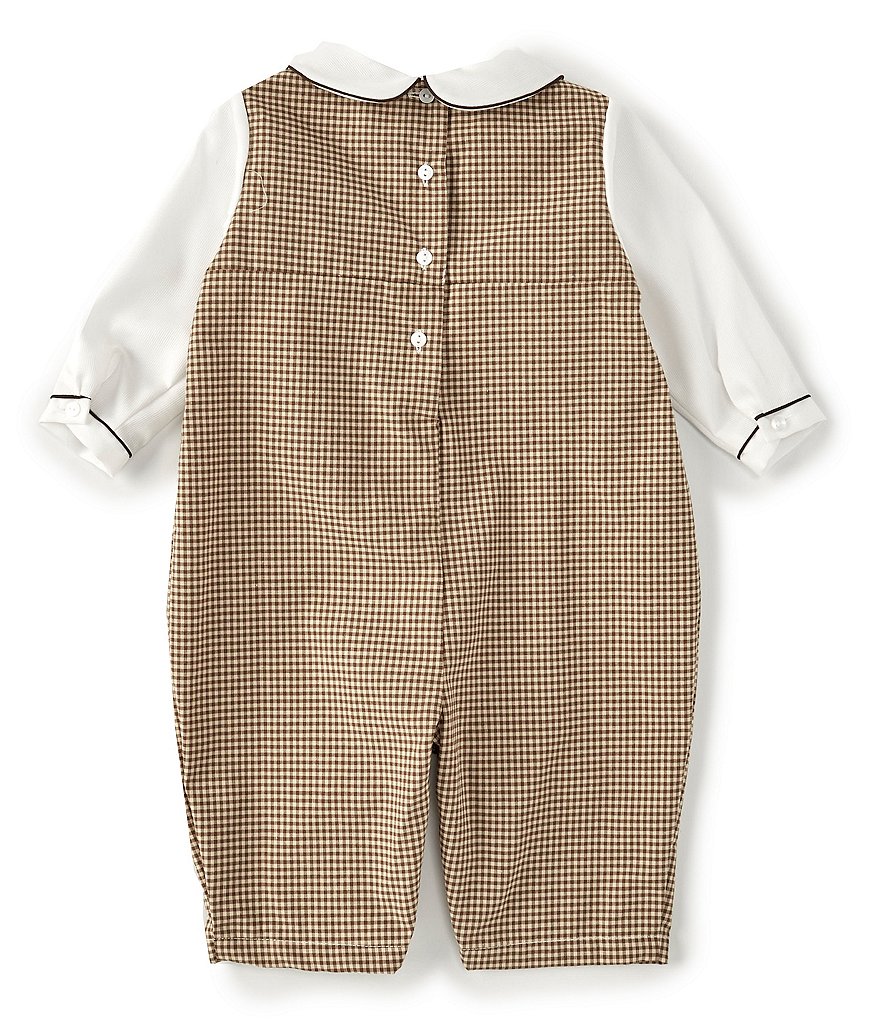 Petit Ami Baby Boys 3-24 Months Long Sleeve Pumpkin Check Coverall