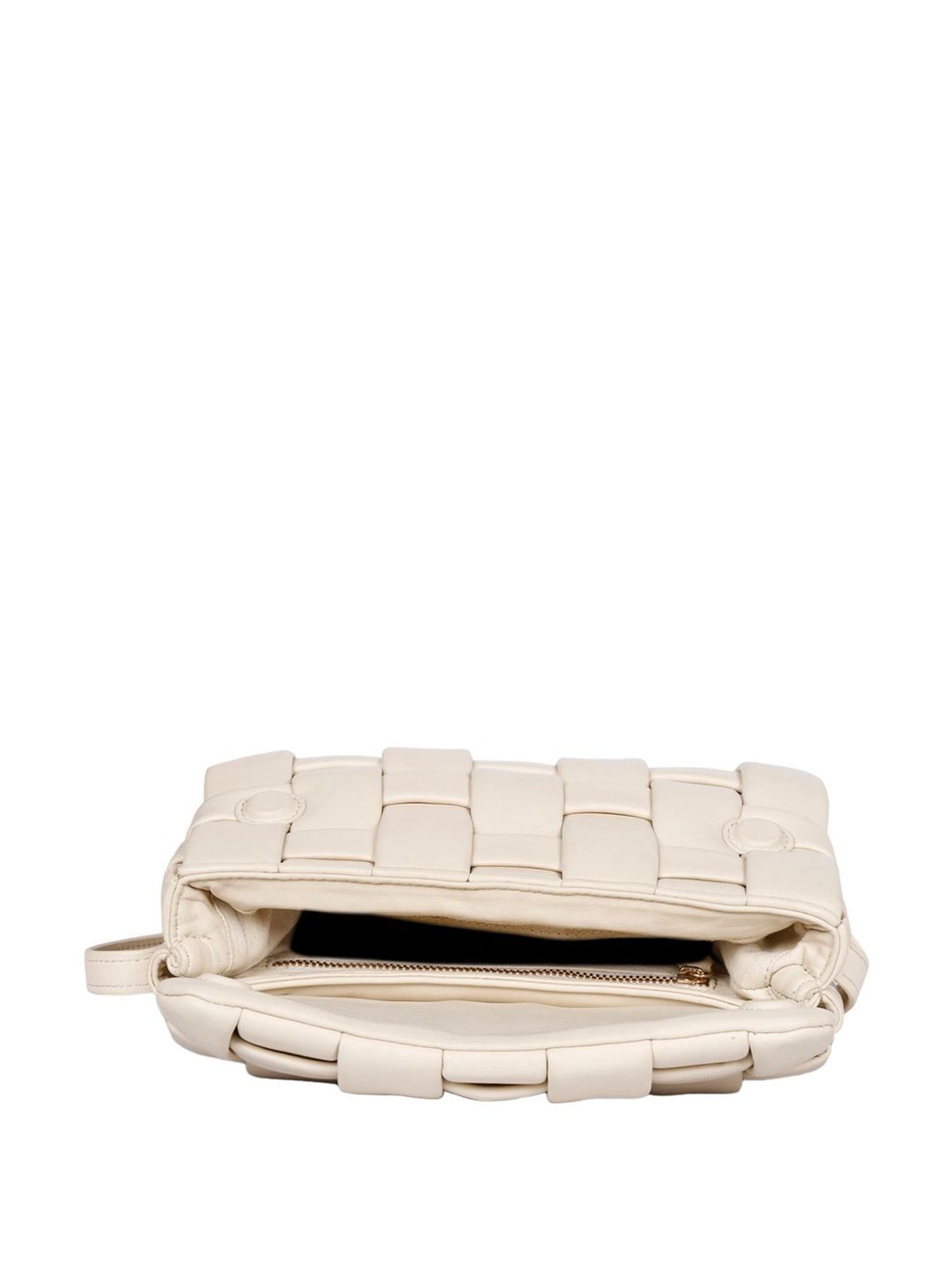 Saint G Cream  Textured Medium Sling Handbag