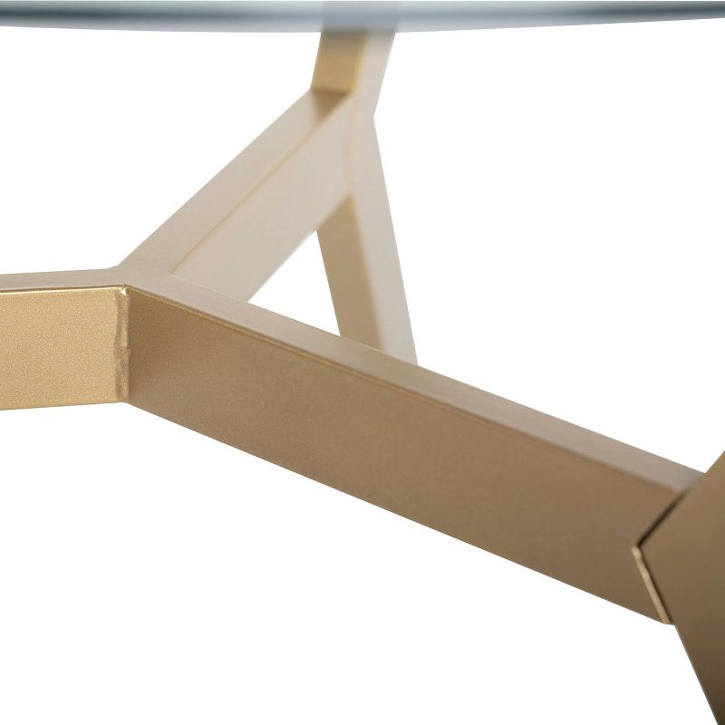 38" Archtech Round Coffee Table with Clear Glass Gold - Studio Designs Home