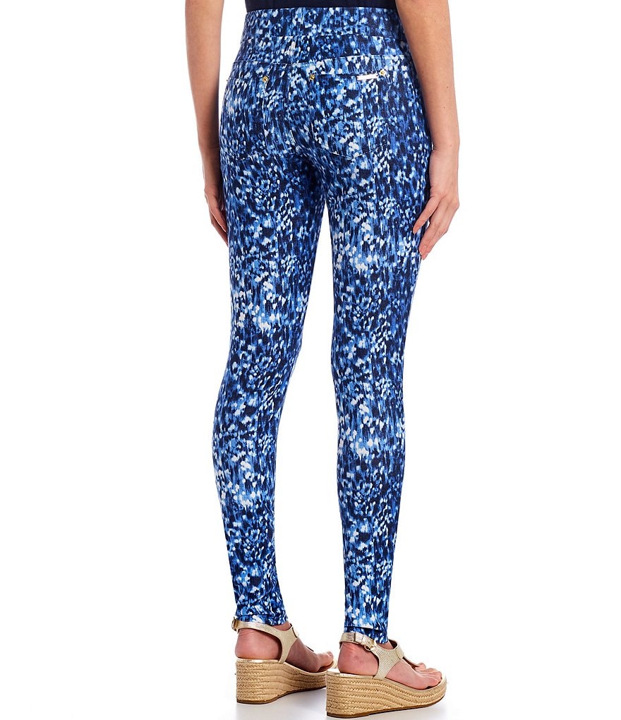 MICHAEL Michael Kors Tonal Ikat Textured Print Stretch Knit Twill Pull-On Leggings