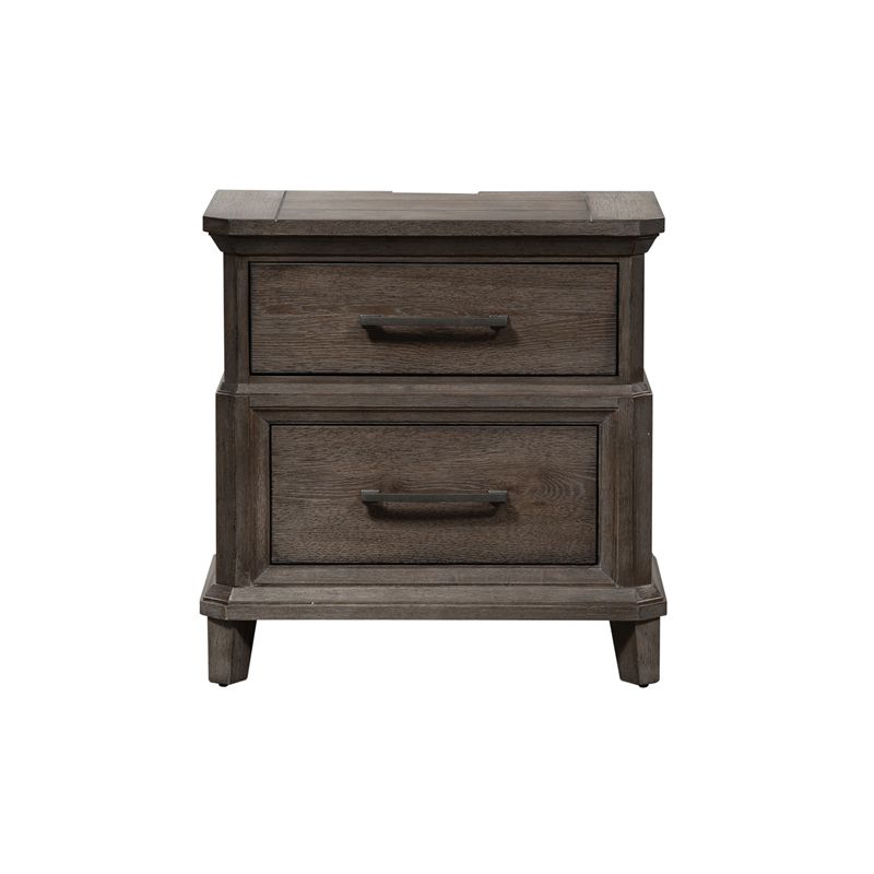 2 Drawer Night Stand w/ Charging Station in Brown - Liberty Furniture