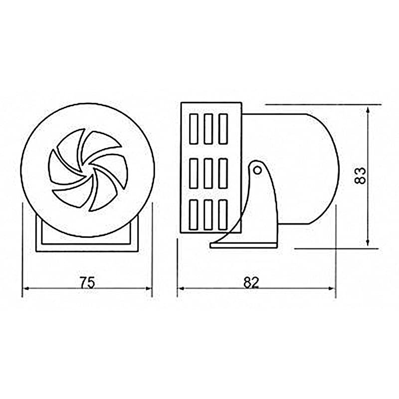 Loud Electric Motor Driven HornAlarmSiren Air Raid SmallCompact Chrome 12V VXS9060C