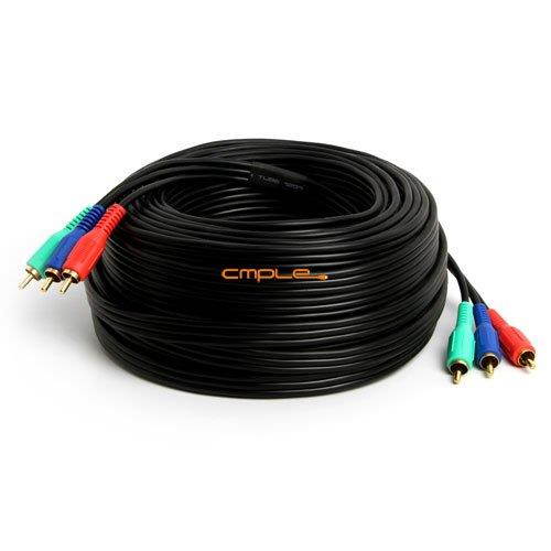 Cmple - 3-RCA Male to 3RCA Male RGB Component Video Cable For HDTV - 75 Feet