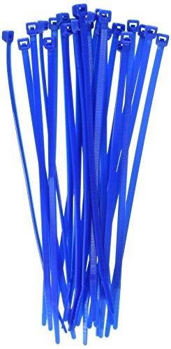 Morris 20625 Fluorescent Nylon Cable Tie with 50-Pound Tensile Strength, 8-Inch Length, Blue, 100-Pack