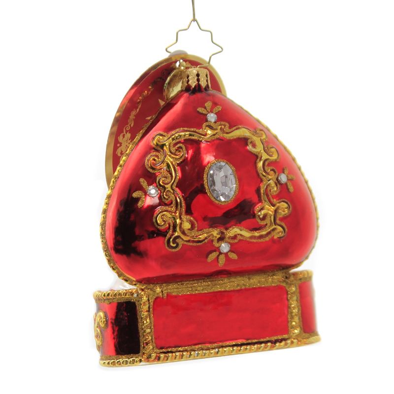 Raz Imports 3.25" Wedding Ring Box Glass Christmas Ornament - Red