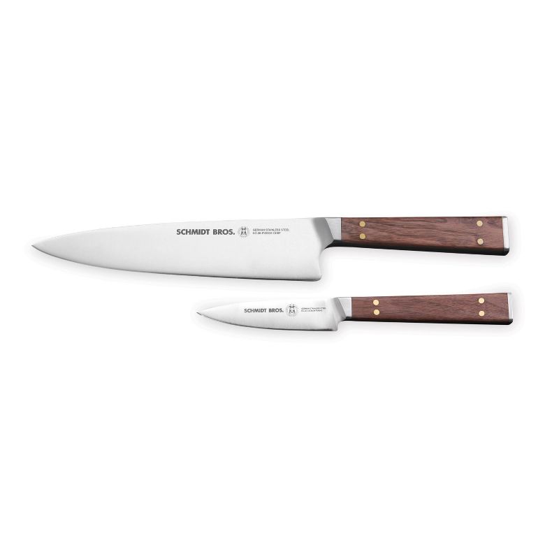 Schmidt Brothers Cutlery 2pc Walnut and Brass Starter Set