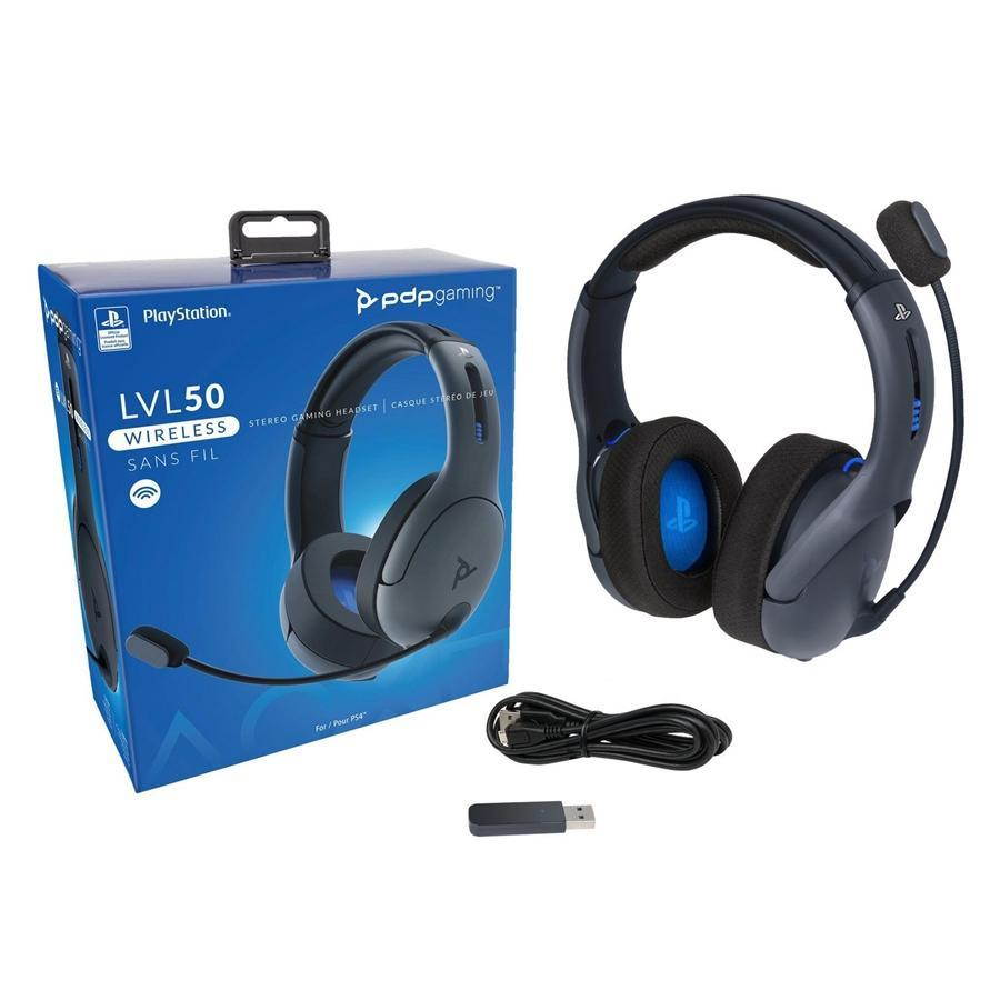 PDP LVL50 Wireless Gaming Headset with Microphone for PlayStation 4 Grey