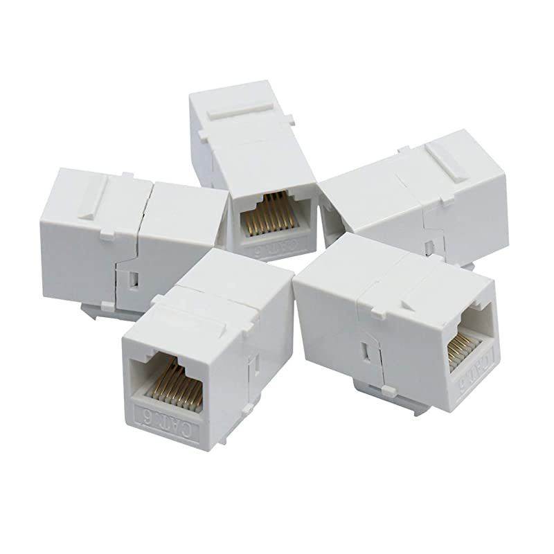 Cat6 Flat LAN Extension Cable Flat LAN Network Connector Dual Purpose LAN Jumper Female to Female Adapter