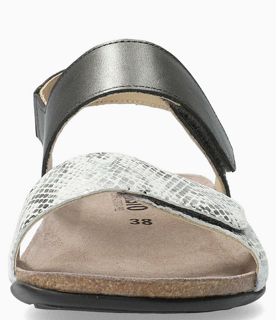 Mephisto Agave Snake Print Banded Leather Slingback Sandals