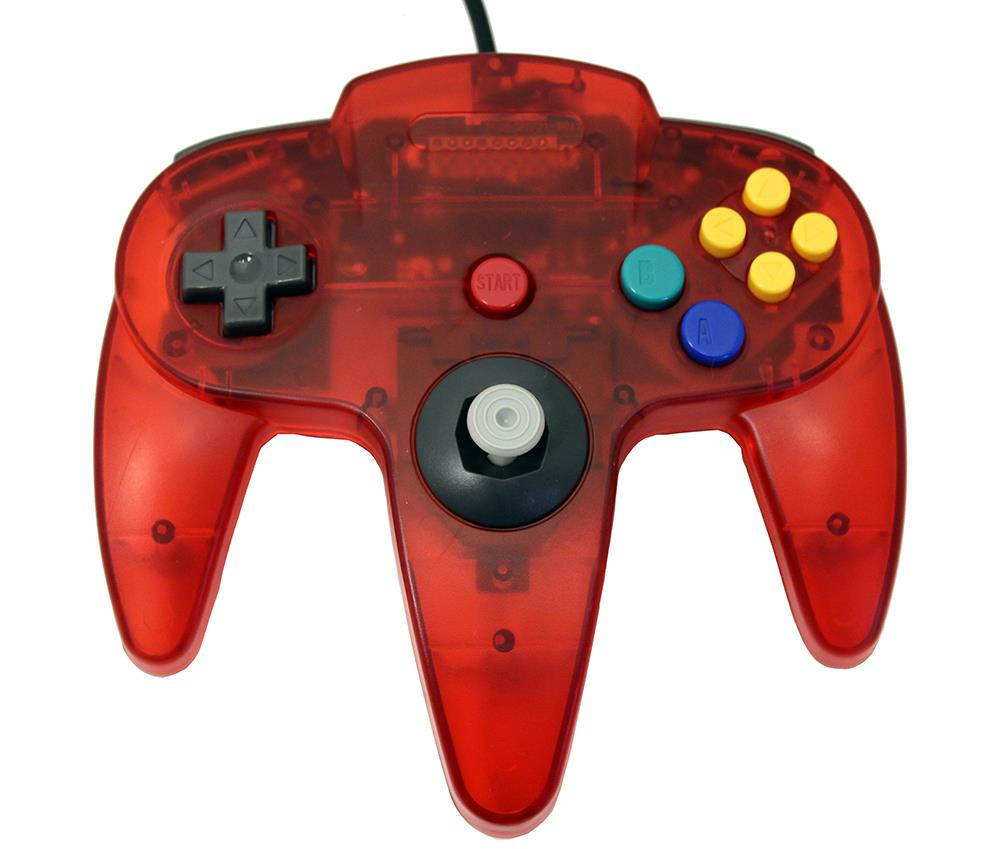Transparent Red Replacement Controller for Nintendo N64 by Mars Devices