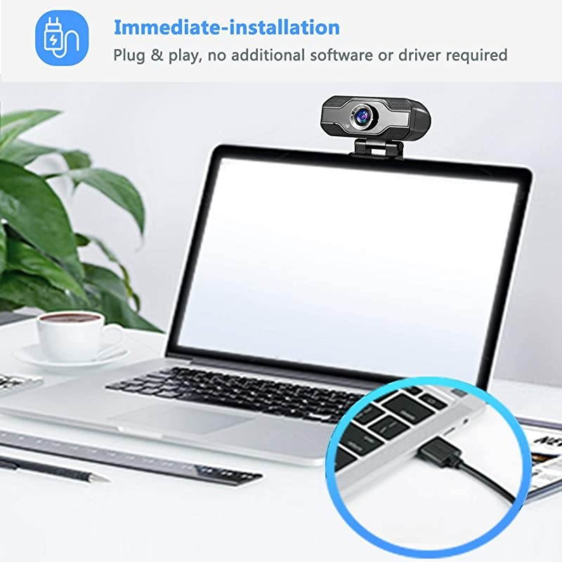 Webcam with Microphone HD 1080P  Web Camera for Computer PC Laptop Desktop USB Webcam for StreamingVideo CallingRecordingConferencing Compatible with WindowsMac OS