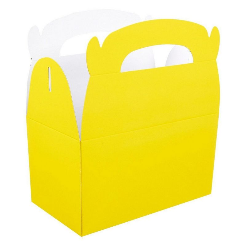 24 Treat Boxes Gable Favor Goodie Gift Storage Box for Party 6.2x3.5x3.6" Yellow
