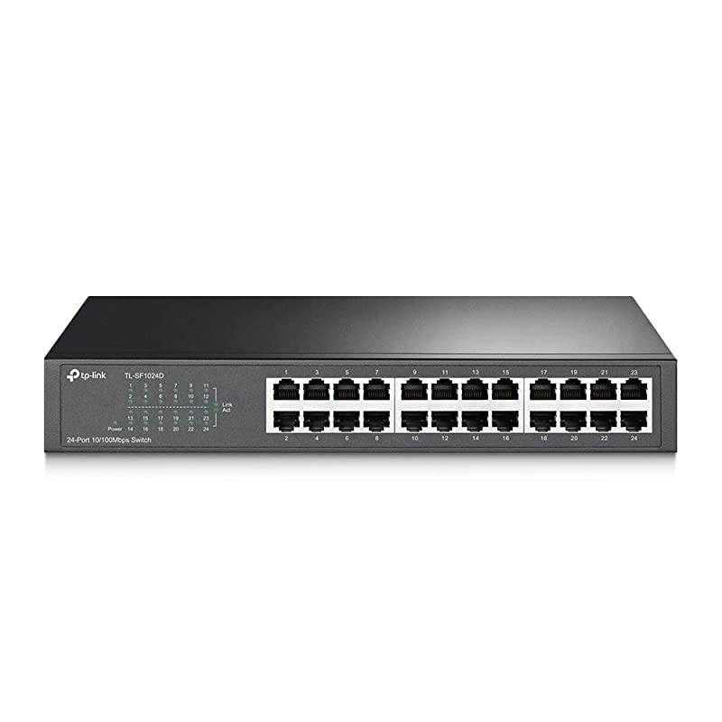 24Port Fast Ethernet Unmanaged Switch | Plug and Play | DesktopRackmount | Metal | Fanless | Limited Lifetime TLSF1024D