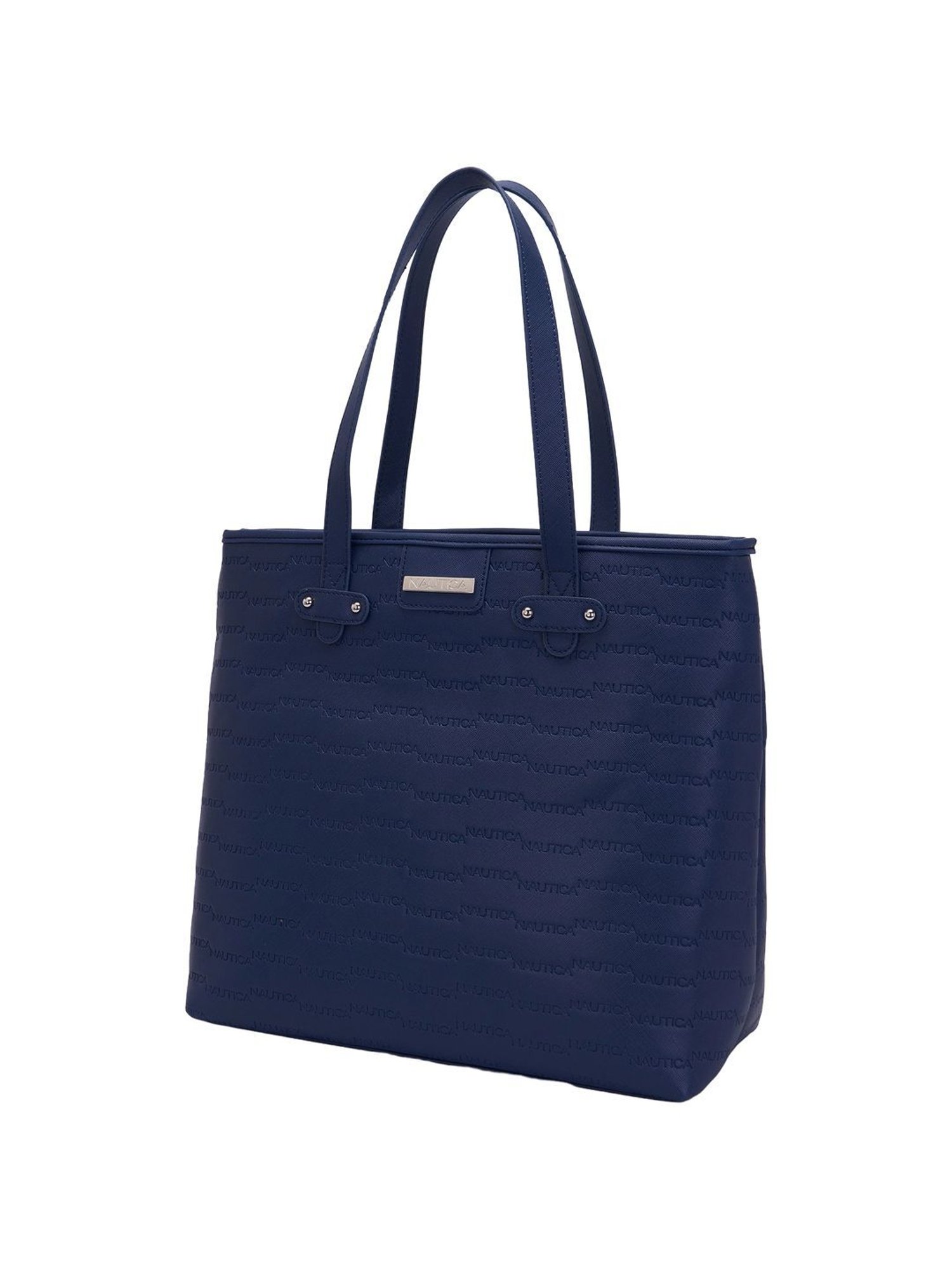 Nautica Navy Blue Solid Medium Tote Handbag