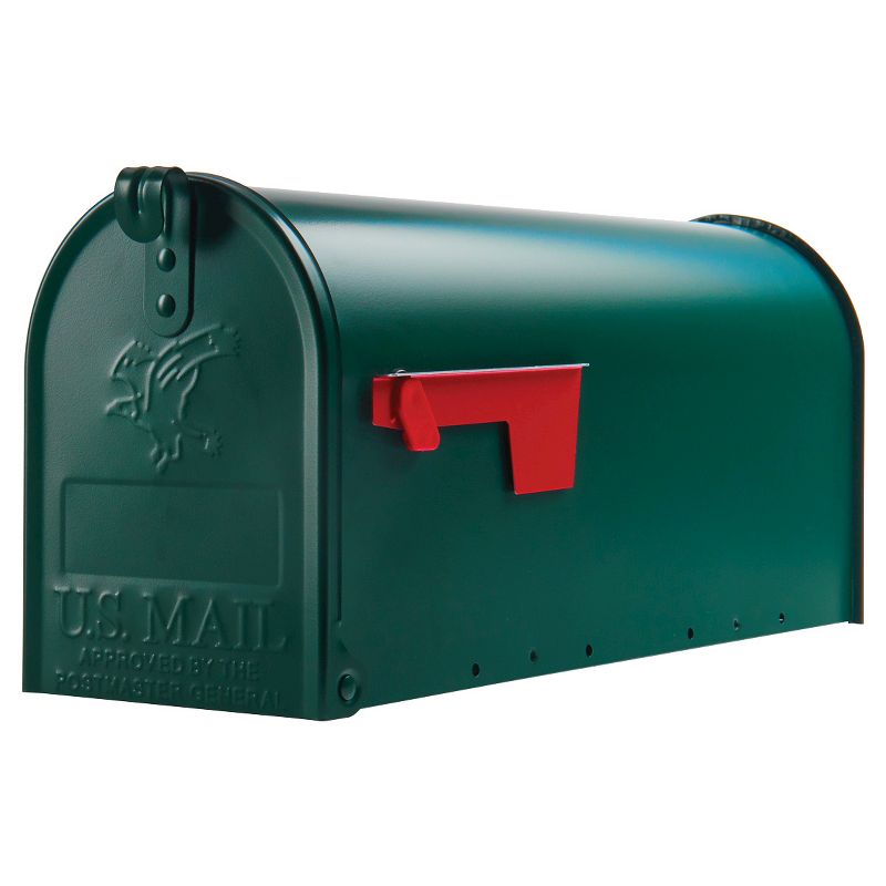 Gibraltar Mailboxes Elite Medium Size Steel Post Mount Mailbox Green