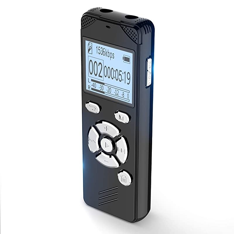 Voice Activated Recorder with Playback - Upgraded Small Digital Voice Recorder for Lectures Meetings USB Rechargeable, Password ()