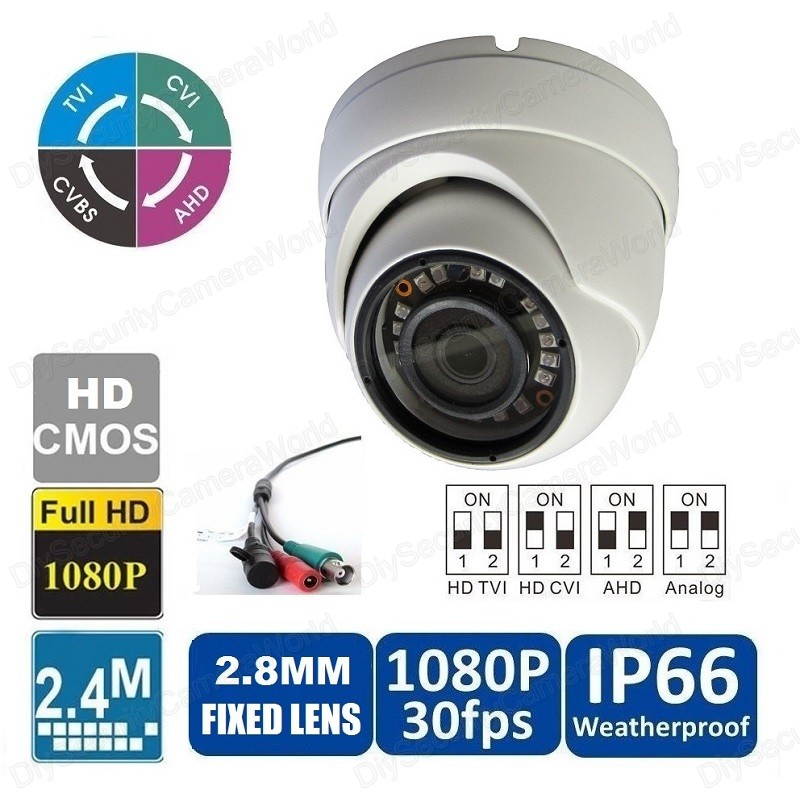All in One Solution (AHD/CVI/TVI/Analog) HD 1080P 18PCS IR LED Indoor/Outdoor Security Dome Camera