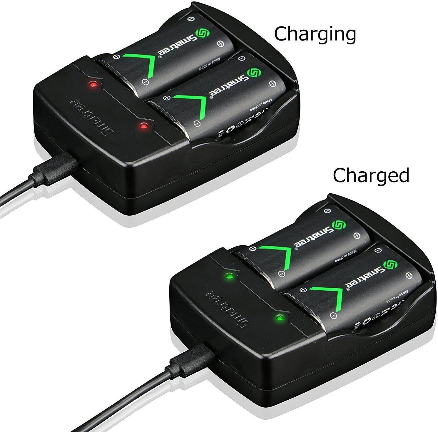 Smatree Xbox One Battery Pack 2 x 2000mAh Rechargeable Battery Compatible for Xbox One / Xbox One S / Xbox One X / Xbox One Elite Wireless Controller