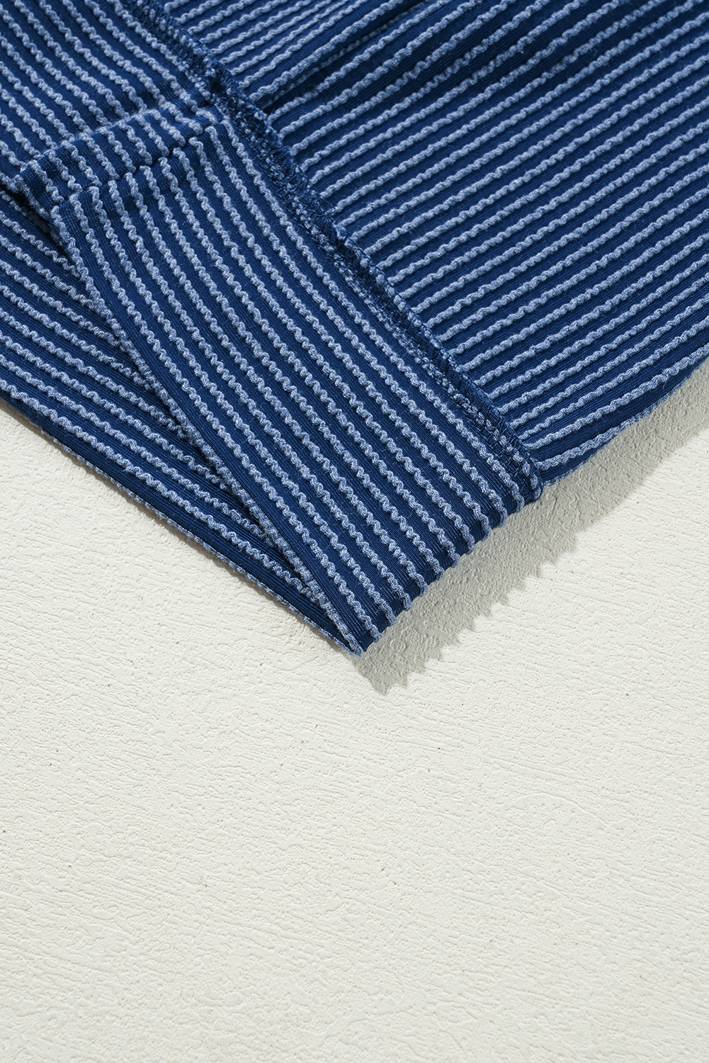 Rose Red Solid Waffle Knit Plus Size Two Piece Shorts Set