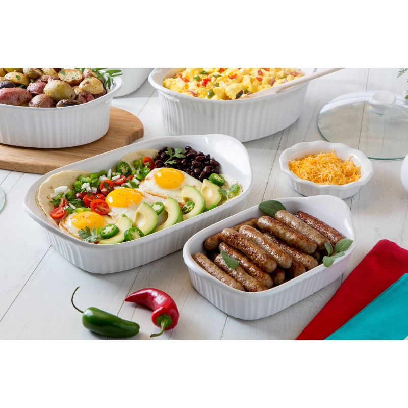 CorningWare French White 2pc Ceramic Bakeware Set