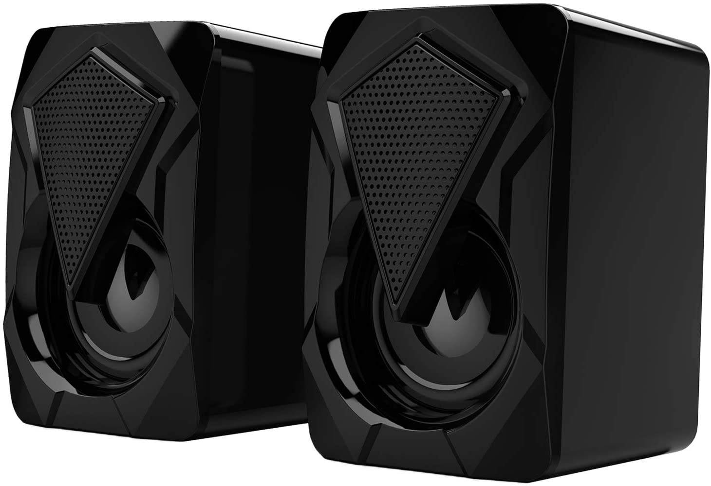 Homyl Computer Speaker Stereo 2.0 Bass RGB Light USB Powered 3.5mm PC/Laptop/Tablet