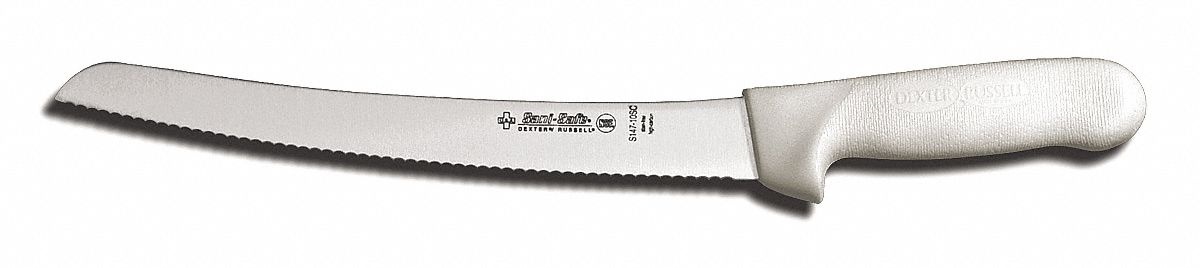 DEXTER RUSSELL 18173 Bread Slicer,10In,Curved,Scalloped,White