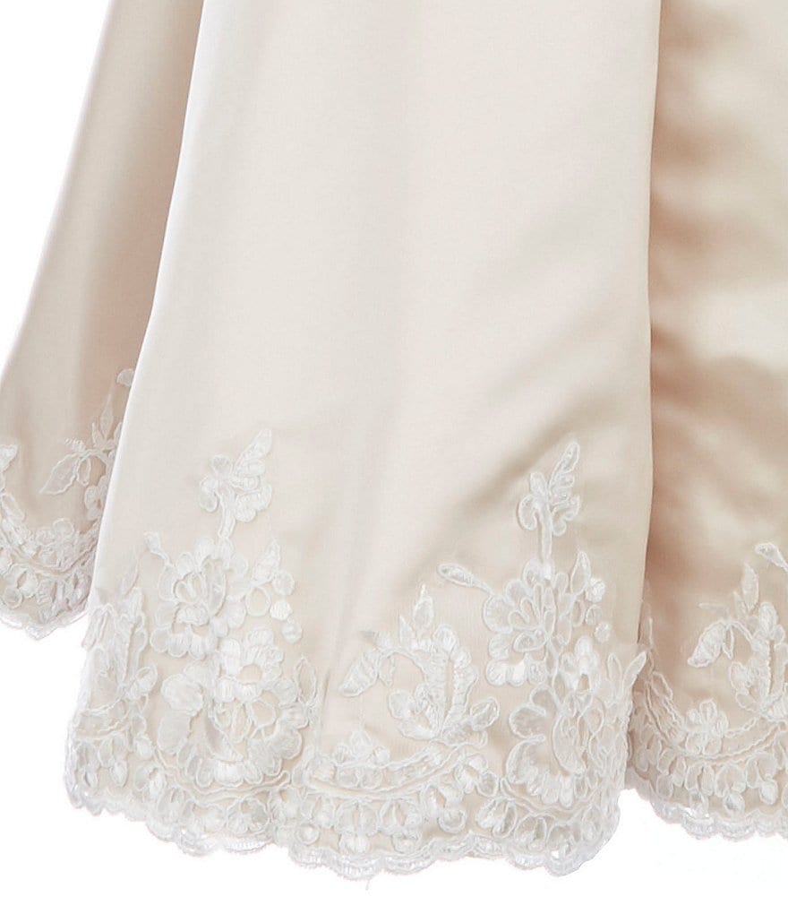 Chantilly Place Little Girls 4-6X Illusion Lace/Satin A-Line Dress