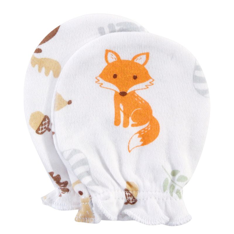 Hudson Baby Infant Boy Cotton Scratch Mittens, Woodlands, 0-6 Months