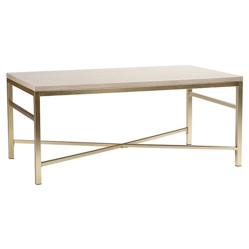 Cocktail Faux Stone Table - Matte Brass - Aiden Lane