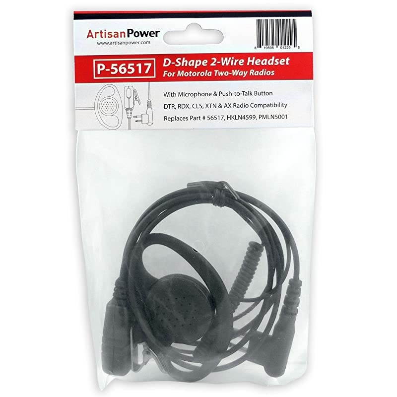 P56517 DShape 2Wire Headset for Motorola CLS1410 and CLS1100 2Way Radios PMLN5001 HKLN4599 56517
