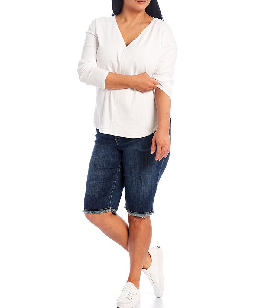 Westbound Plus Size the PARK AVE fit Indigo Skimmer Shorts