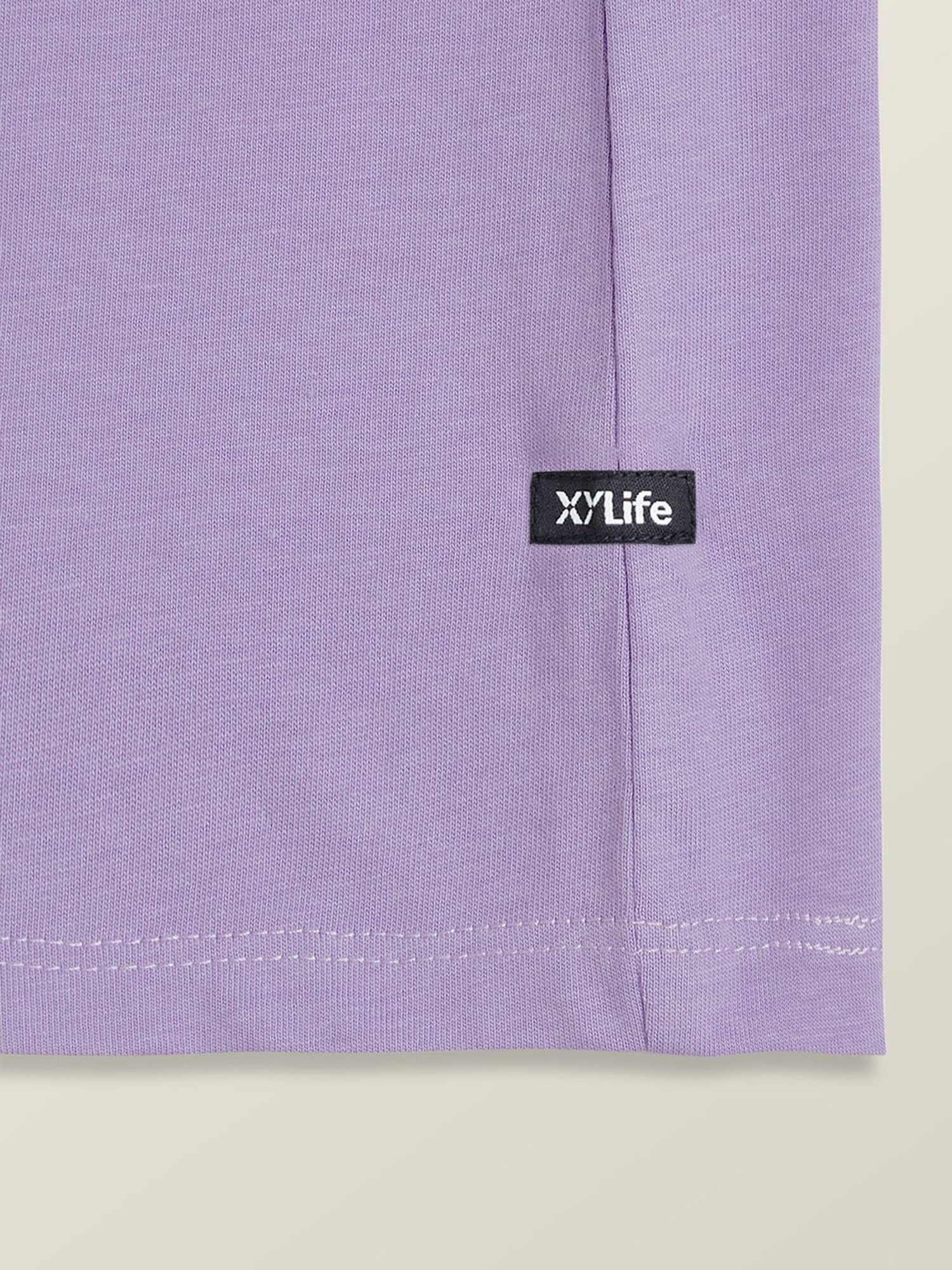 XY Life Kids White & Purple Cotton Printed T-Shirt (Pack of 2)