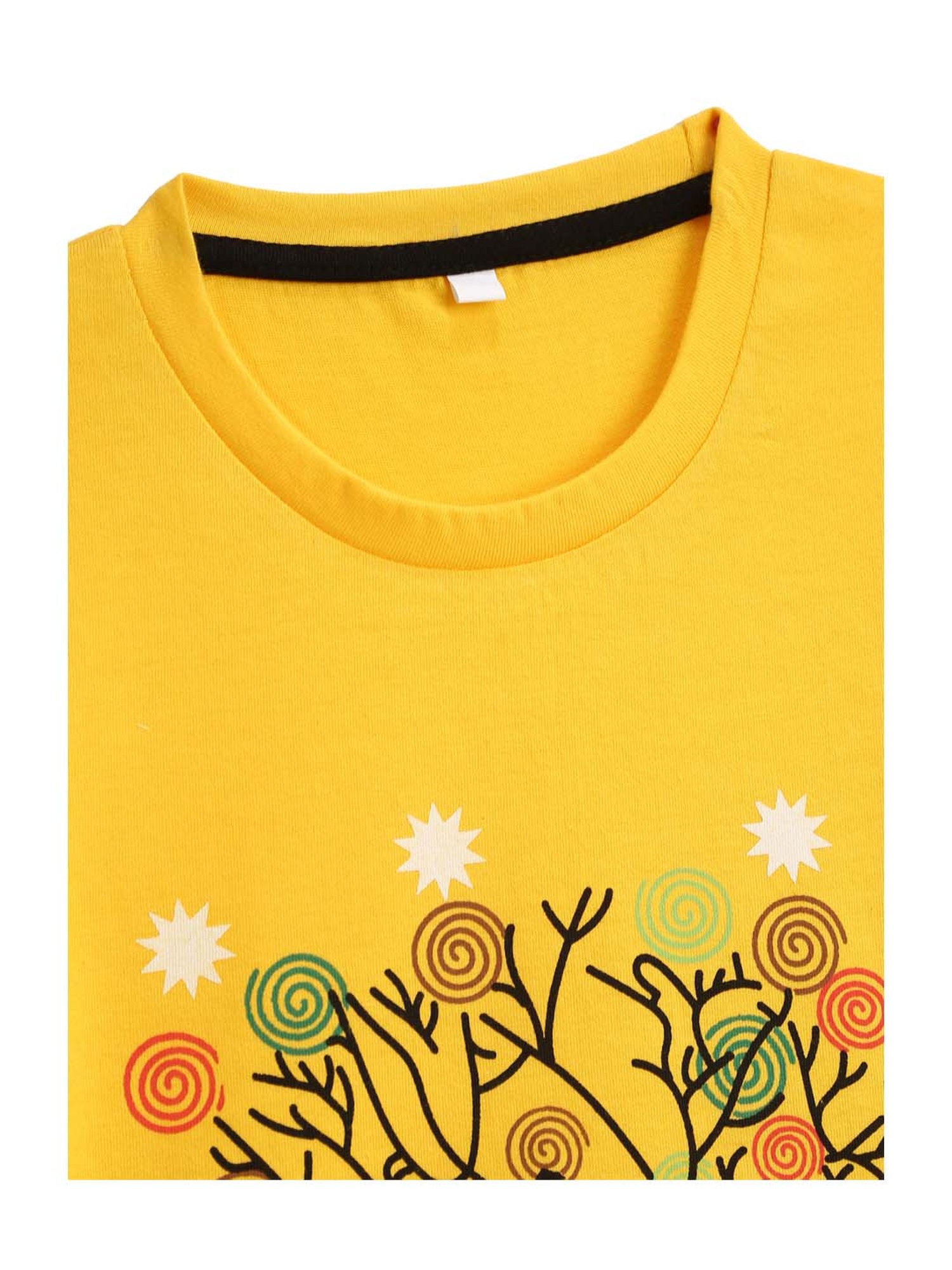 Kids Craft Yellow Printed T-Shirt with Pyjamas