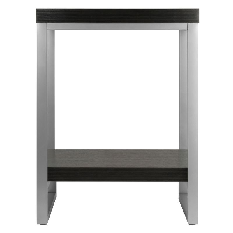 Jared End Table, Enamel Steel Tube - Dark Espresso - Winsome