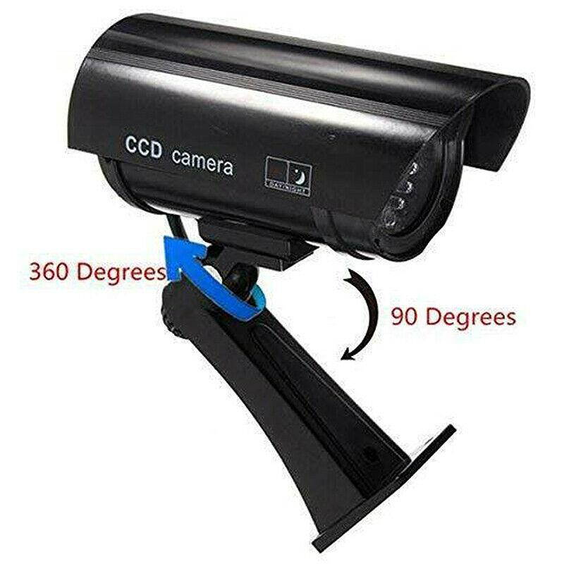 Waterproof Rotation Dummy Security CCTV Surveillance Camera Imitation Fake Cam Red IR Light Outdoor Silver the U.S.A