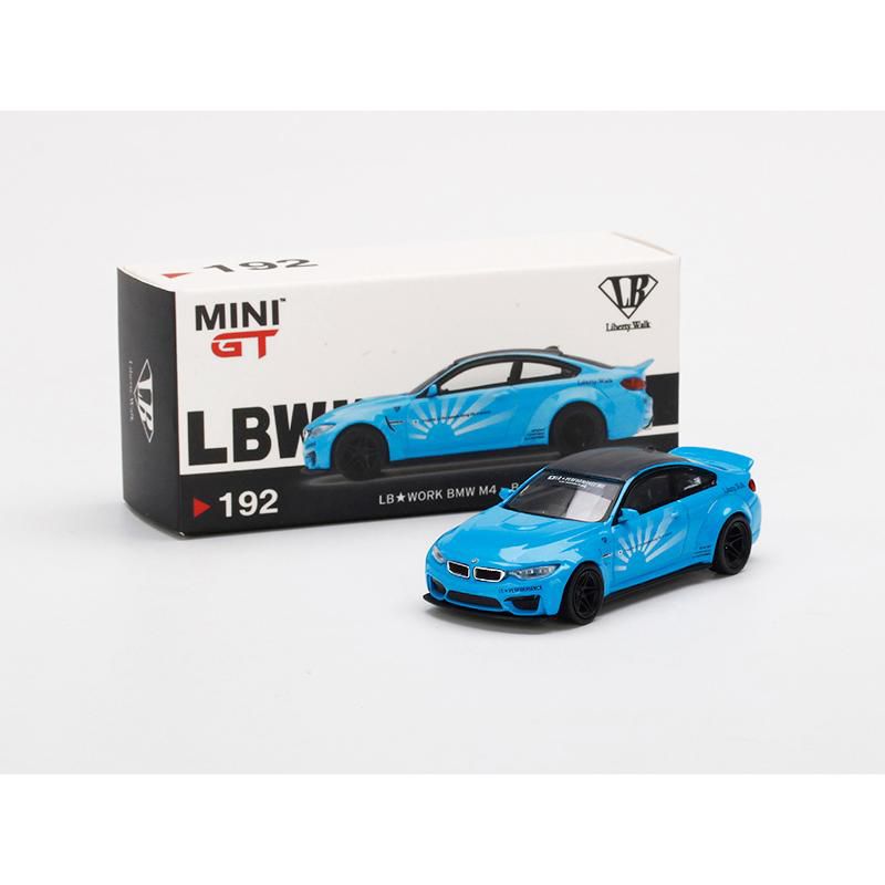 BMW M4 LB Works Baby Blue with Carbon Top Limited Edition to 1800 pieces 1/64 Diecast Model Car by True Scale Miniatures
