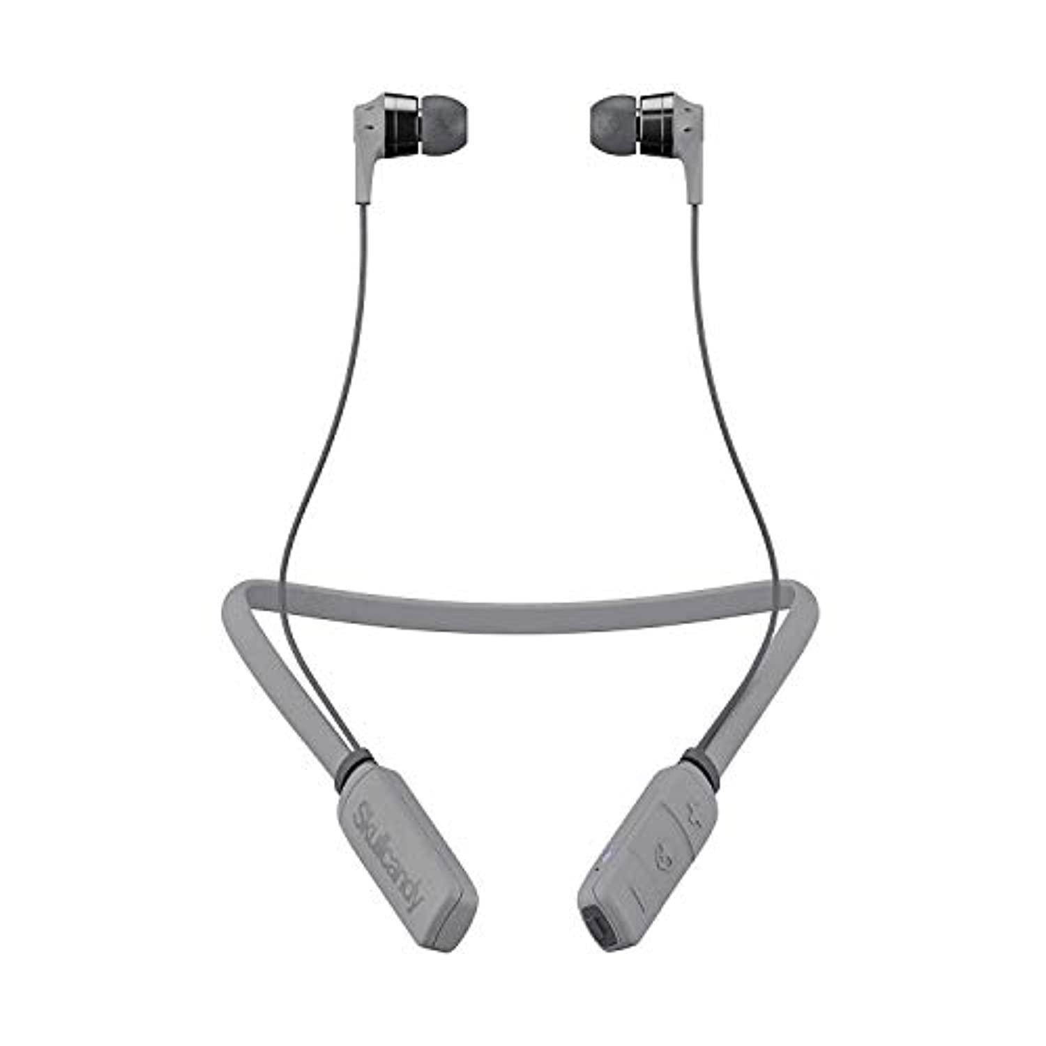 Skullcandy Ink'd Bluetooth Wireless Earbuds with Mic, Street/Gray/Chrome
