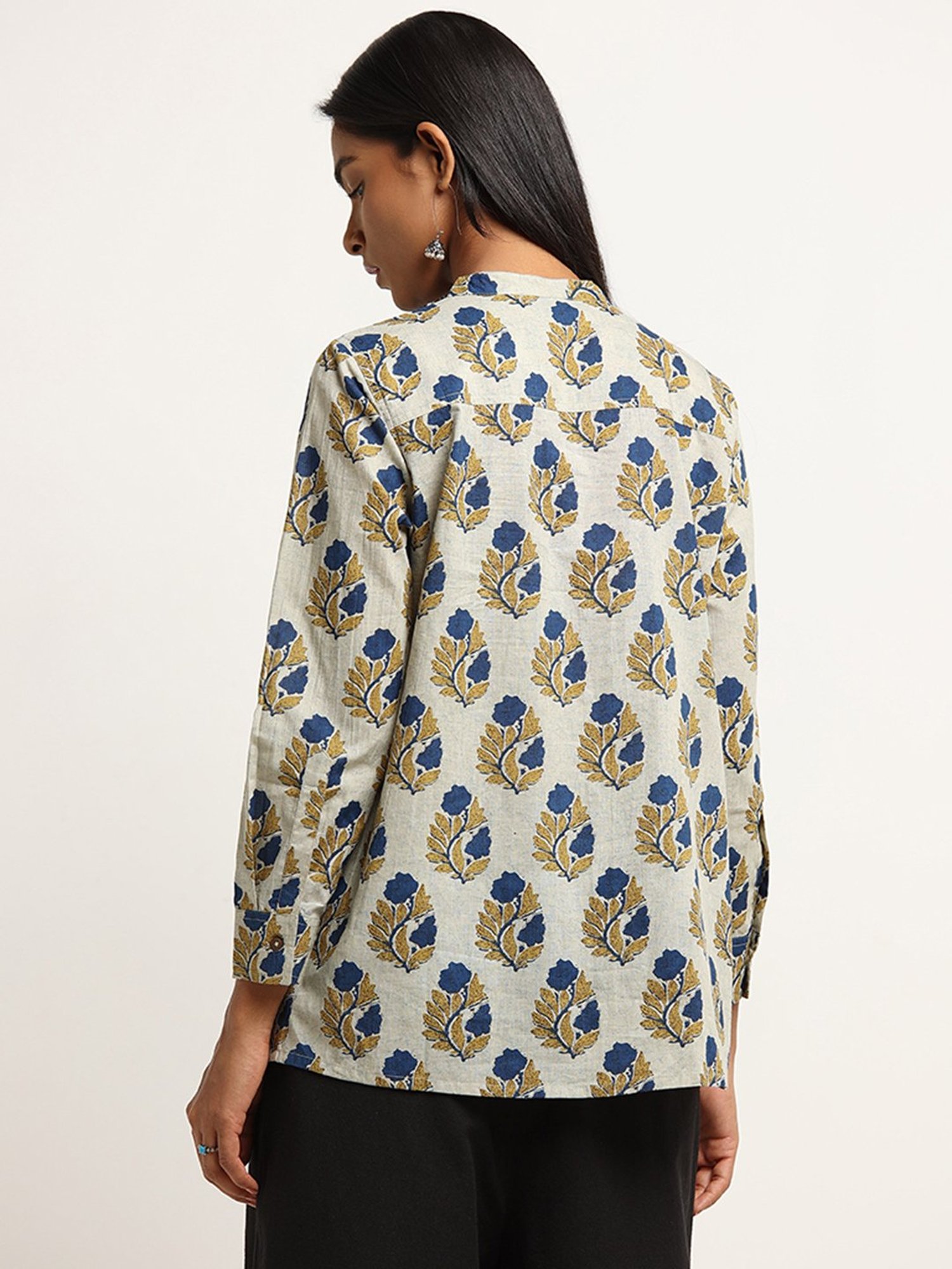 Utsa by Westside Indigo Floral Print Tunic